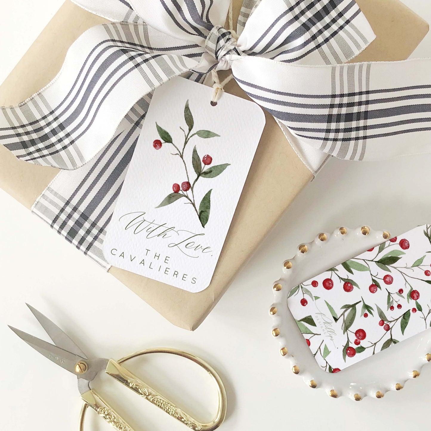 Personalized Red Berries Tags