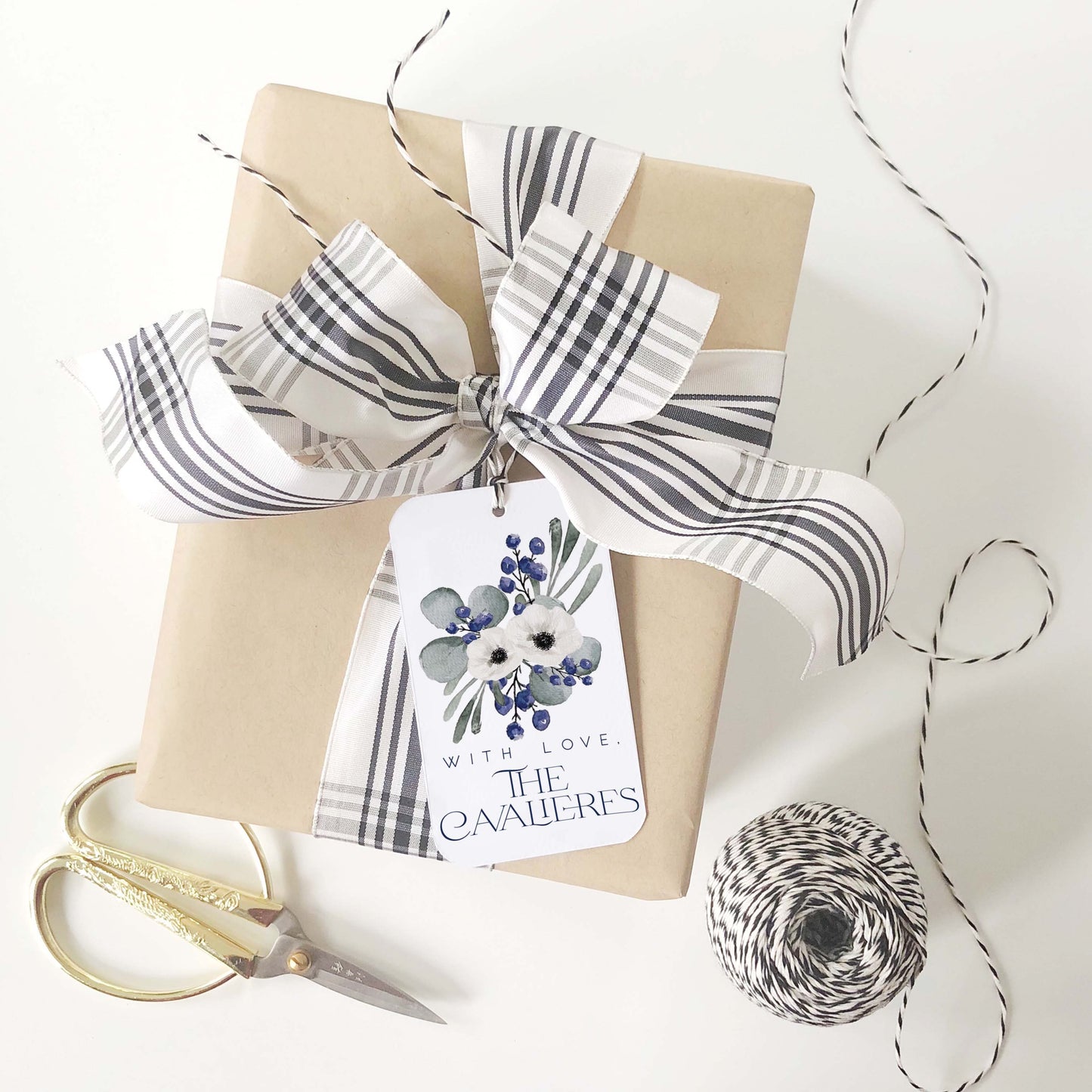 Personalized Navy Berries Tags