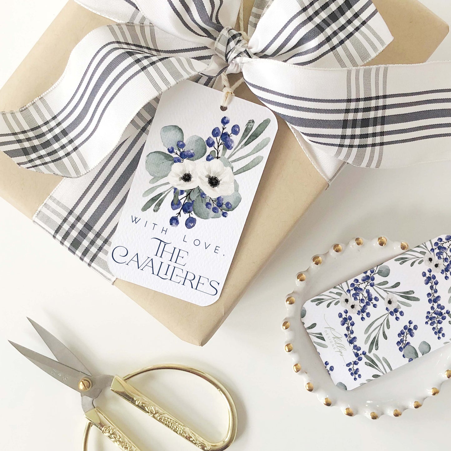 Personalized Navy Berries Tags